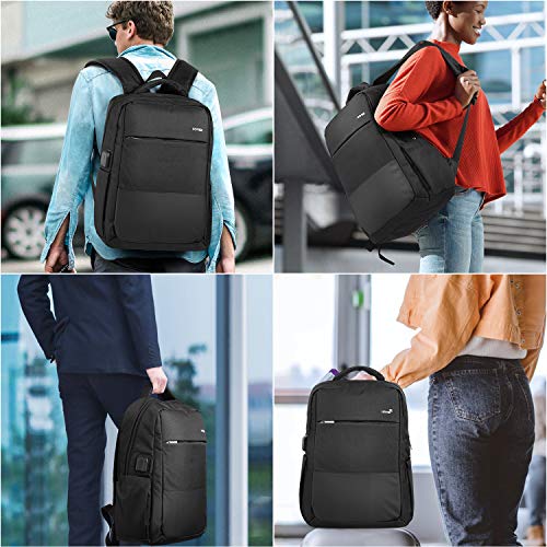 HOMIEE Mochila PC 13-15.6 Pulgadas, Mochila Hombre, Mochilas para Portátiles, Mochila de Trabajo Hombre, Mochila para Portátiles, Negro