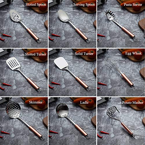 HOMQUEN Juego de Utensilios de Cocina de Acero Inoxidable, 9 - Utensilios de Cocina, Juego de Utensilios de Cocina, Mejor Regalo - Juego de Utensilios de Cocina