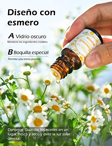 Homsay 6 * 10ml Aceites Esenciales Florales, Flores Aceites Esenciales para Humidificador Difusor Aromaterapia, 100% Puro Natural Set de Regalo de Perfume de Aceites