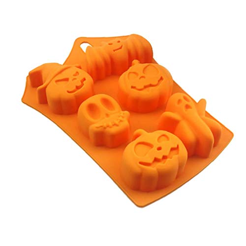 hong Wu Molde De Silicona 6 Rejilla De Caramelo De Halloween del Cubo De Hielo Bandejas De Molde Calabaza del Fantasma Molde De La Hornada para Halloween