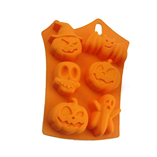 hong Wu Molde De Silicona 6 Rejilla De Caramelo De Halloween del Cubo De Hielo Bandejas De Molde Calabaza del Fantasma Molde De La Hornada para Halloween