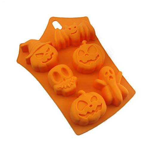 hong Wu Molde De Silicona 6 Rejilla De Caramelo De Halloween del Cubo De Hielo Bandejas De Molde Calabaza del Fantasma Molde De La Hornada para Halloween