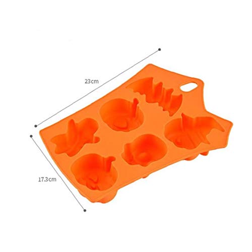 hong Wu Molde De Silicona 6 Rejilla De Caramelo De Halloween del Cubo De Hielo Bandejas De Molde Calabaza del Fantasma Molde De La Hornada para Halloween