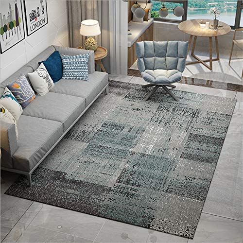 hotmoment-uk - Alfombra rectangular con diseño geométrico nórdico, diseño abstracto, para el salón moderno, antideslizante, 14,160 x 230 cm