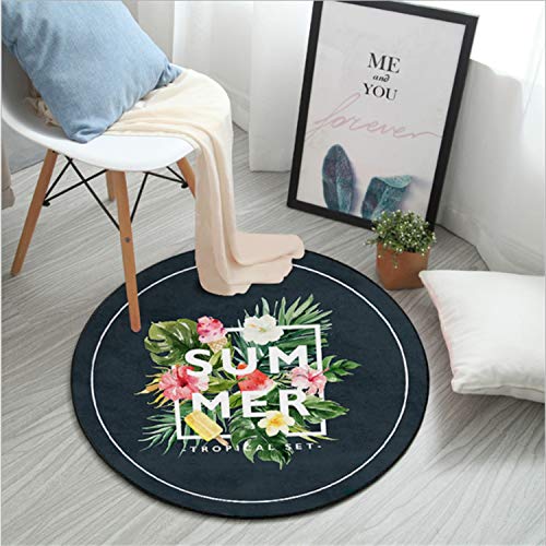 hotmoment-uk - Alfombras redondas impresas para sala de estar y alfombras para el hogar, sala de estar, dormitorio, 19, diámetro 80 cm