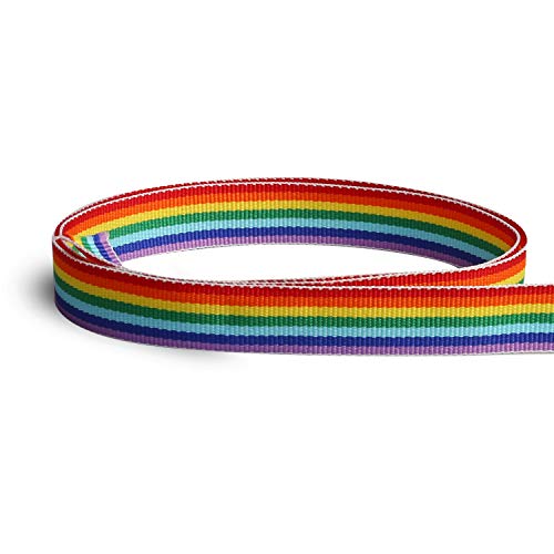 HOWAF 15mm Rainbow Pride Ribbon Nastro grossgrain para Orgullo Gay LGBT, Envoltura Regalos, Fiesta de Boda Decoración, DIY Manualidades, 20M