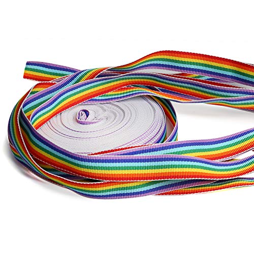 HOWAF 15mm Rainbow Pride Ribbon Nastro grossgrain para Orgullo Gay LGBT, Envoltura Regalos, Fiesta de Boda Decoración, DIY Manualidades, 20M