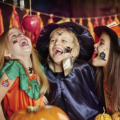 HOWAF Halloween Tatuajes Temporales para Niños, Tatuaje Falso Pegatinas para Niñas y Niños para el Favor de la Fiesta de Halloween Regalo, Truco o Trato