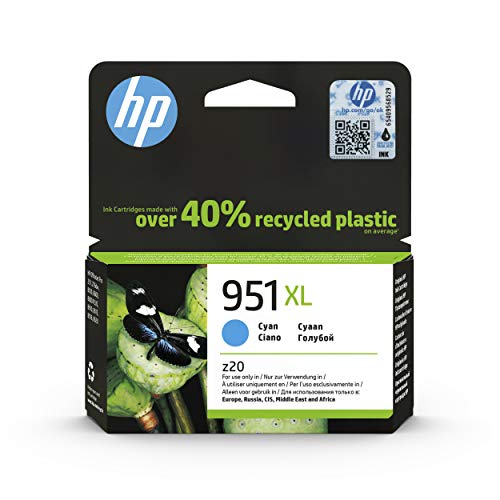 HP 951XL CN046AE Cian, Cartucho Original, de 1.500 páginas, para impresoras HP Officejet Pro serie 8600, 8100, 251dw y 276sw