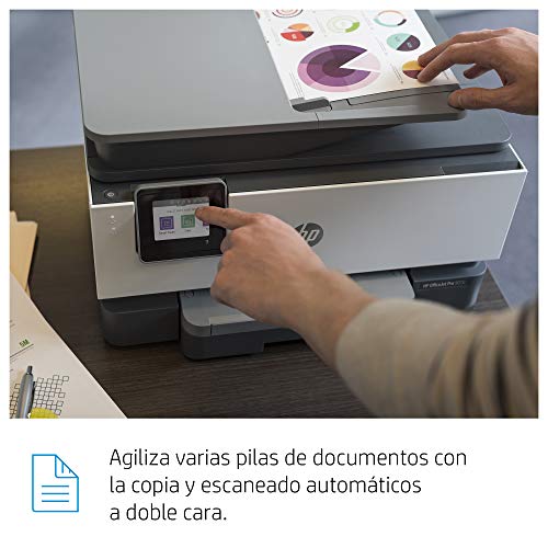 HP OfficeJet Pro 9010 - Impresora multifunción (imprime, copia, escanea, fax, Pantalla táctil en color, Memoria 512 MB, impresión y escaneado a doble cara, Wi-Fi), color basalt