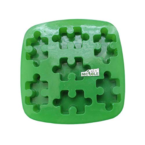 Hrain 8-Cavity Puzzle Piece Shape Molde de jabón de Silicona para Pastel Hecho a Mano Moldes de Caramelo Herramientas de decoración