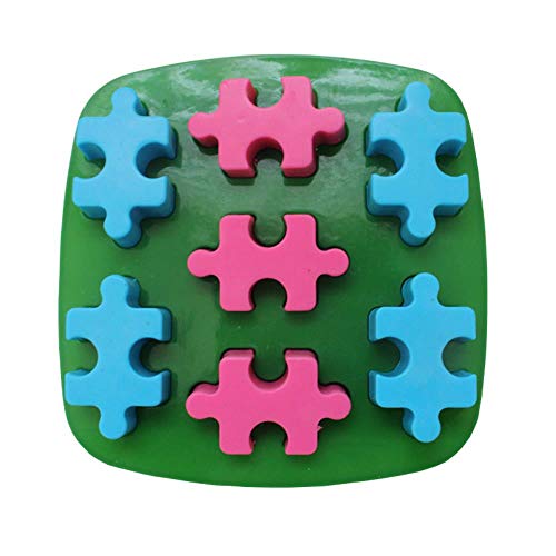 Hrain 8-Cavity Puzzle Piece Shape Molde de jabón de Silicona para Pastel Hecho a Mano Moldes de Caramelo Herramientas de decoración