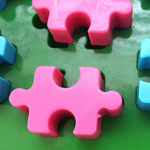 Hrain 8-Cavity Puzzle Piece Shape Molde de jabón de Silicona para Pastel Hecho a Mano Moldes de Caramelo Herramientas de decoración