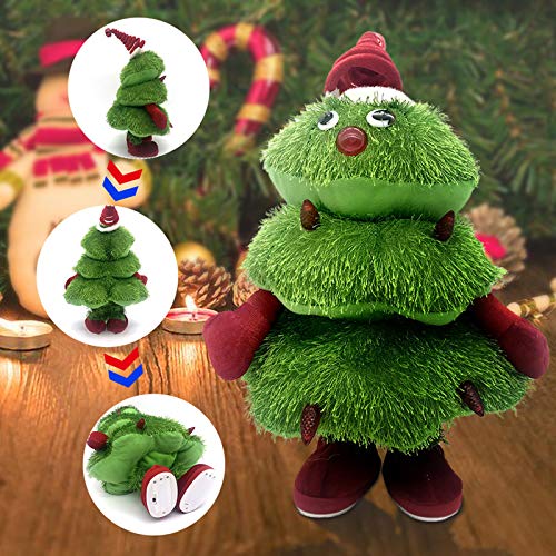 HSKB - Árbol de Navidad, Electric Singing and Dancing Christmas Tree Peluches para Decoraciones de árboles de Navidad,Juguete de Felpa eléctrico navideño (40 x 23 cm)