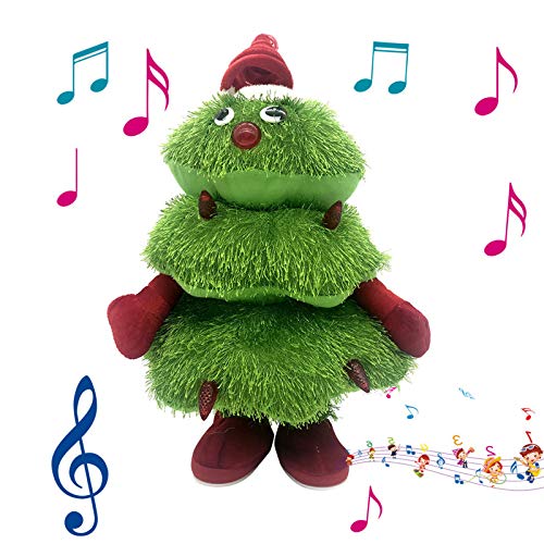 HSKB - Árbol de Navidad, Electric Singing and Dancing Christmas Tree Peluches para Decoraciones de árboles de Navidad,Juguete de Felpa eléctrico navideño (40 x 23 cm)