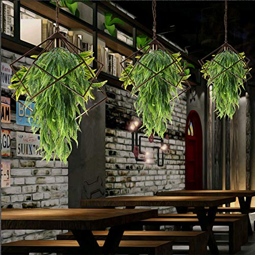 HUAESIN 2pcs Planta Colgante Artificial Helecho Decoracion 85cm Enredadera Plastico Plantas Artificiales Decorativas para Balcon Pared Patio Terraza Hogar Cocina Baño Puerta Boda Fiesta Cafeteria