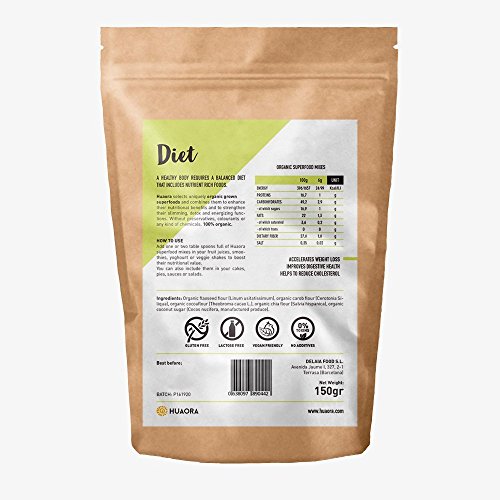 Huaora - Diet, Superalimentos Efecto Saciante y Eliminación Líquidos 250gr | 100% Natural, Vegano y Orgánico - Sin Gluten, Sin Lactosa, Sin Aditivos Artificiales