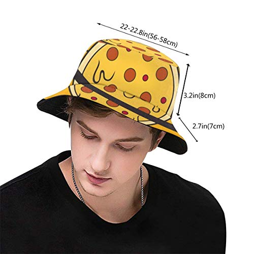 huibe Bucket Hat Packable Reversible Unique Planet Pizza Lámina Bucket Sun Hat Summer Fisherman Cap para Hombres Mujeres Negro