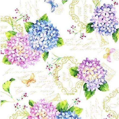 Hule Mantel Por Metros Verano flores Hortensia b9029-01 Grande SELECCIONABLE en anguloso Rendondo OVAL - Más Colores, 140 x 270 cm oval