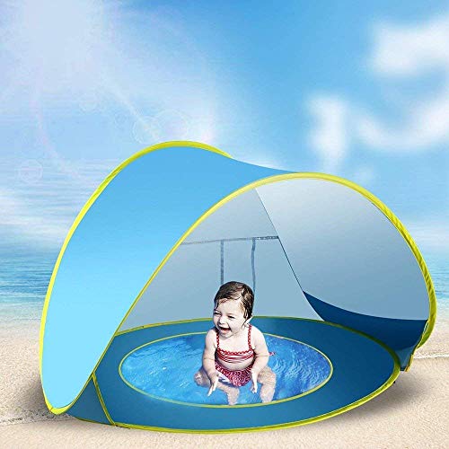 HUSAN Tienda de campaña portátil para bebés Playa, Instantáneas Tiendas Camping para niños, Piscina para Tienda de campaña Ligera UPF 50 + Refugio para Parasol, Edad 0 – 3, para 1 – 2 niños