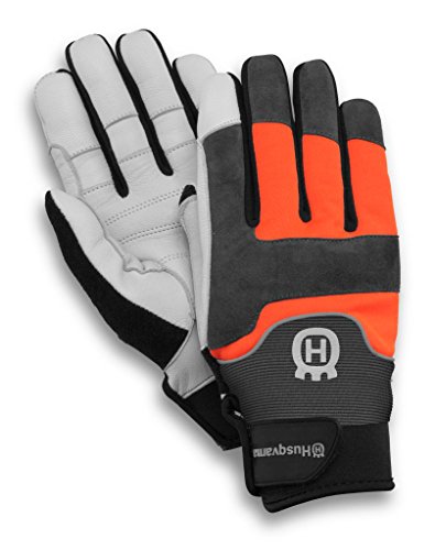 Husqvarna Technical Guantes de jardinero Negro, Gris, Naranja Cuero, Neopreno, Poliéster, Spandex, Velcro - Guantes de seguridad (Guantes de jardinero, Negro, Gris, Naranja, Cuero, Neopreno, Poliéster, Spandex, Velcro, Específico)