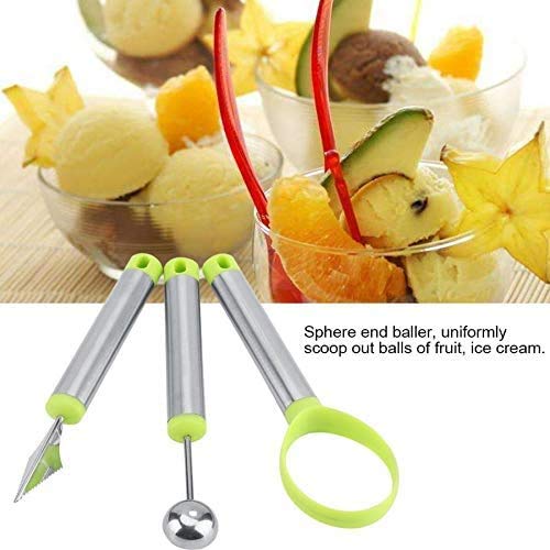 HWMYA Piedra de afilar Conjunto Vegetal de la Fruta Talla de Las Herramientas de Acero Inoxidable Cocina casera de melón Helado Baller Cuchillo Cocinero Cucharada