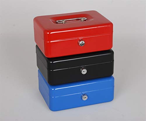 HYBUKDP Cash Box Caja de Monedas portátil Mini Cash Box Box con la Cerradura de Cupones Suministros Taquilla (Color : Red)