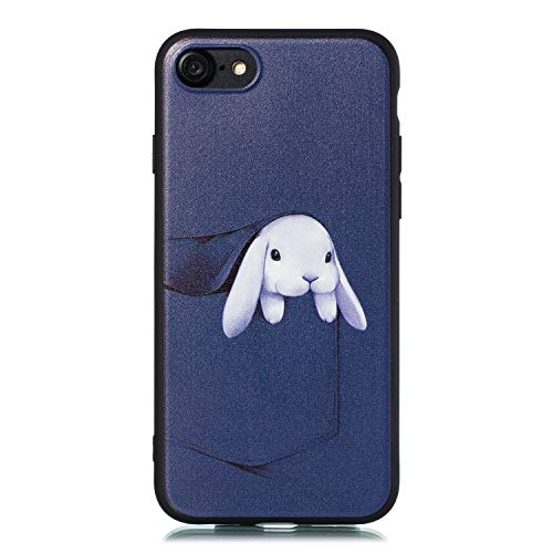 HYcase Estuche para iPhone 6/6S,Silicona TPU Ultra Fina Fina Pintura [Peso liviano] [Anti-caída] Adherencia Antiadherente, Coque Suave Protection-Conejo de Bolsillo