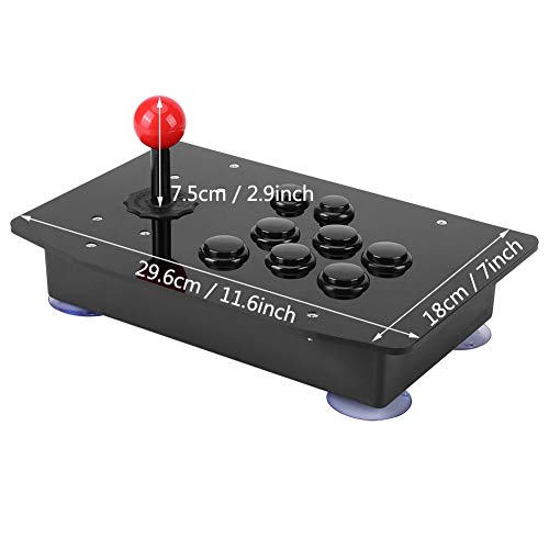 Hztyyier Arcade Game Controller Classic Fighting Joystick Game Controller con Cable USB 2.0 y Botones de manija para Windows 7/8/10