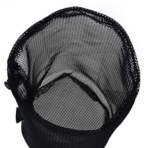 iBasingo Bolso de Malla Negro Saco de Nylon Bolsa de Red Duradera con Cordón Pequeño Saco de Viaje Bolsa de Malla de Almacenamiento Ditty para Cosméticos Geles de Ducha Olla Bola Herramientas 5 pcs