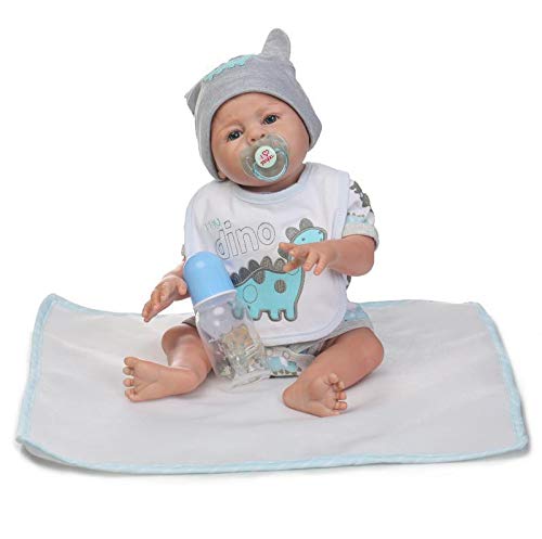 iCradle Reborn Baby Dolls 20 Pulgadas 50cm Muñecas Reborn Cuerpo Entero Silicona Realista Suave de Vinilo Lifelike Chica and Chico Bebé Reborn Niña Nacido Regalo de Juguete (Boy)