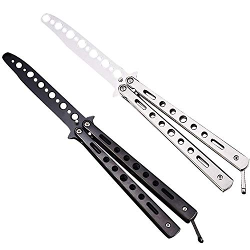 Ideal Swan 2PC Navaja Mariposa Sin Filo Cuchillo Mariposa Sin Filo Butterfly Knife Entrenamiento Balisong Trainer Navajas Mariposa Practica