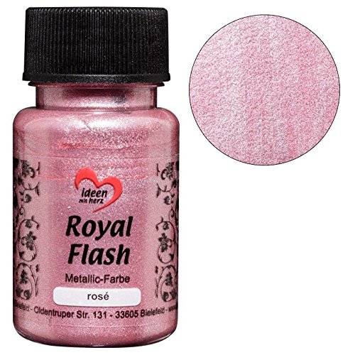 Ideen mit Herz pintura acrílica metalizada"Royal Flash" | con las partículas de brillo más finas | metálica | 50 ml (rosado)