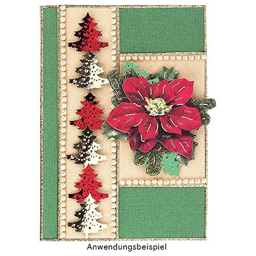 Ideen mit Herz Stanzer, präges Tanzer, Árbol, diseño de tamaño: 4,5 cm x 3,9 cm, diseño de perforación para Papel, Manualidades con abetos para Navidad