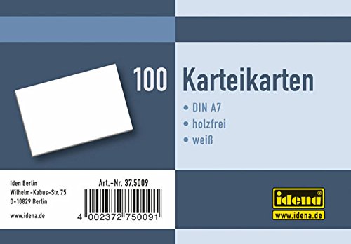 Idena 375009 – Tarjetas DIN A7, en blanco, 100 unidades, 180 g/m²