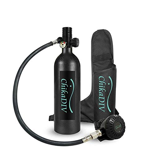 iDWF Mini Buceo Equipo de oxígeno del Cilindro Giratorio de 360 ​​° 1 litro de Capacidad con 15-20 Minutos de Buceo bajo el Agua rellenable (Color : F Green)