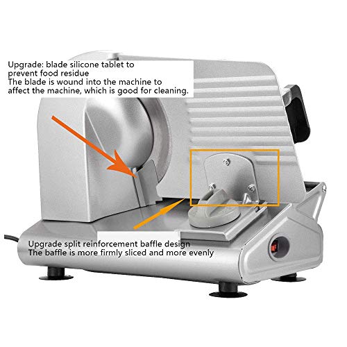 IG Acero Eléctrico para Fiambres Queso Alimentos Cortadora de Pan Máquina de Cortar Salchicha Inoxidable Cuchillo Universal Serró la Lámina, Espesor de Corte 0-15 Mm