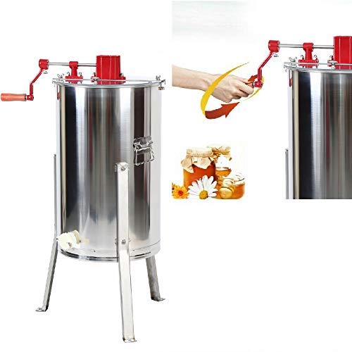 Iglobalbuy extractor de miel manual HS 3 marco miel de abeja miel apiario de acero inoxidable