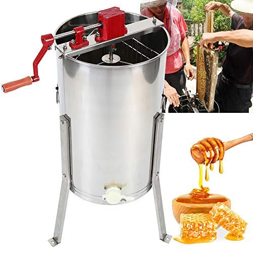 Iglobalbuy extractor de miel manual HS 3 marco miel de abeja miel apiario de acero inoxidable