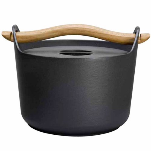 Iittala Sarpaneva, Pot con tapa, color negro, 3 l