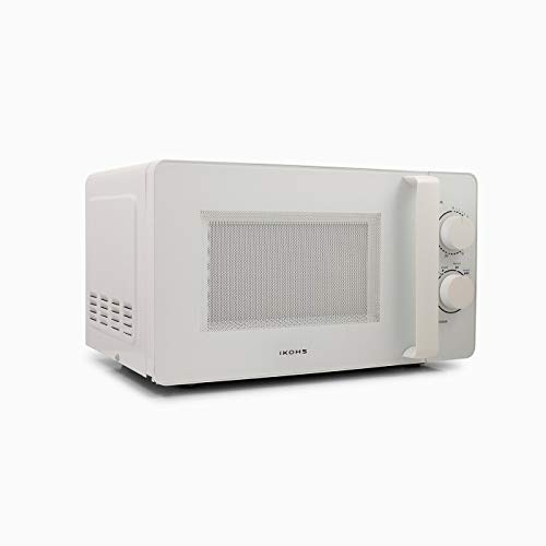 IKOHS Microondas MW700 - Microondas, 700W,Capacidad de 20L, 6 Niveles de Potencia, Temporizador hasta 30 minutos, 33.5x45.0x25.0 cm