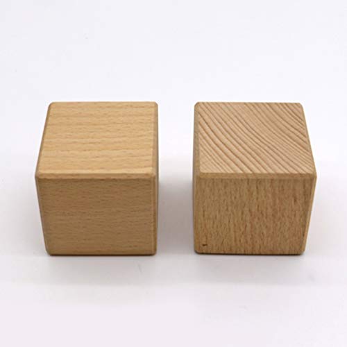 IMIKEYA Bloques de Madera, pequeños Cubos de Madera artesanales, Bloques Cuadrados de Madera de Corte preciso para proyectos de Manualidades (10 Piezas 6x6x6 cm)