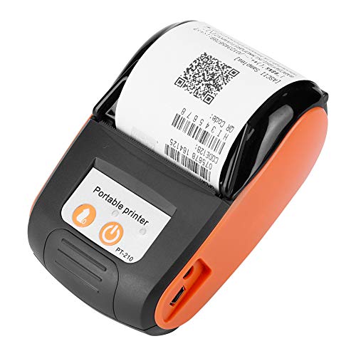 Impresora Térmica Inalámbrica, Mini Impresora Portátil De Alta Velocidad con Bluetooth Directo Compatible con 4.0, Android, iOS Y Windows, 58 Mm 110-240 V(Naranja, BS)