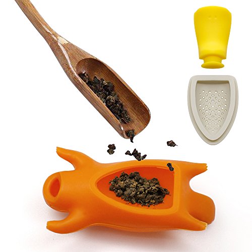 Infusores de té para el té de hoja suelta, FineGood conjunto 4 Pack Platypus Filtros filtro té silicona