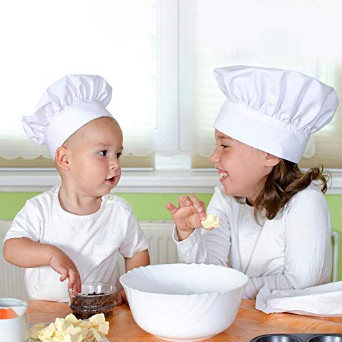 INHEMI 2 xGorra de Cocinero,Gorro de Cocinero Ajustable,Sombrero de Chef con Estilo Seta para Restaurante de Cocina(Negro,Blanco)