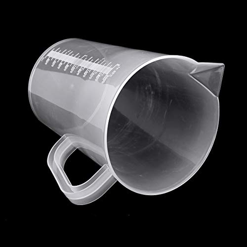 Inhzoy - Jarra medidora de plástico transparente (2 litros/1 litro, sin BPA, tazas medidoras para cocinas y laboratorios, tabla de conversión, plástico, Transparente sin tapa., 2 L