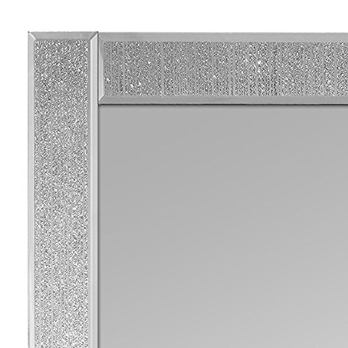 Innova M06896 Ascot Espejo Rectangular Vidrio centelleante, 3 x 45 cm, Color Plateado, plata