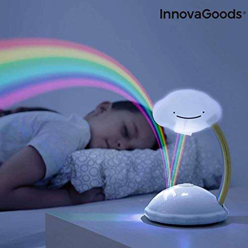 InnovaGoods Proyector LED Nube Arcoíris Libow, Blanco