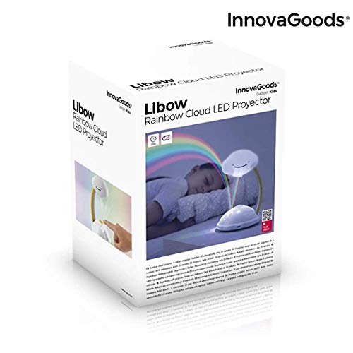 InnovaGoods Proyector LED Nube Arcoíris Libow, Blanco