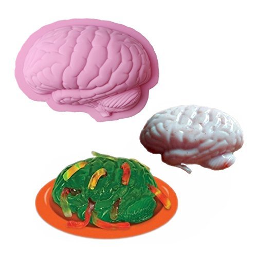 Inovey Molde de Silicona con Forma de Cerebro Humano para Hornear Tartas de Halloween